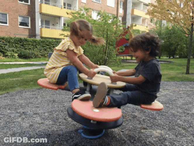 Playground Happy Kids Seesaw GIF