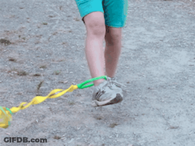 Playground Kid Skipping Ball GIF