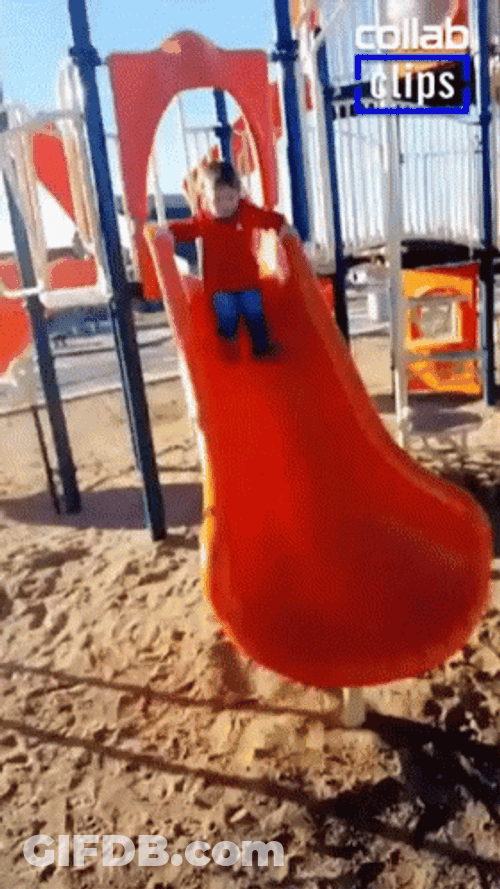 Playground Kid Slide Sand Fall GIF