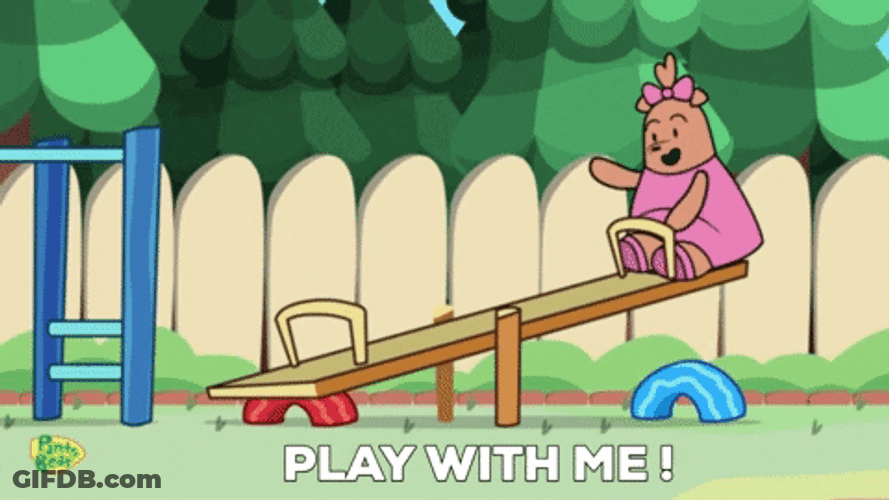 Playground Seesaw Fun Pants Bear GIF