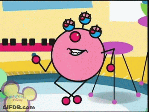Playhouse Disney Cartoon Character Standing At Piano GIF