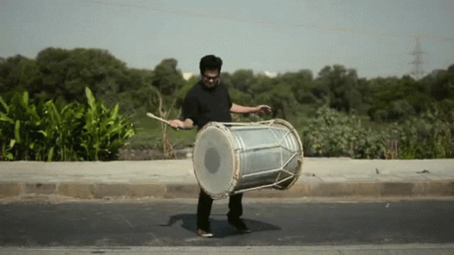 Playing Big Drum GIF