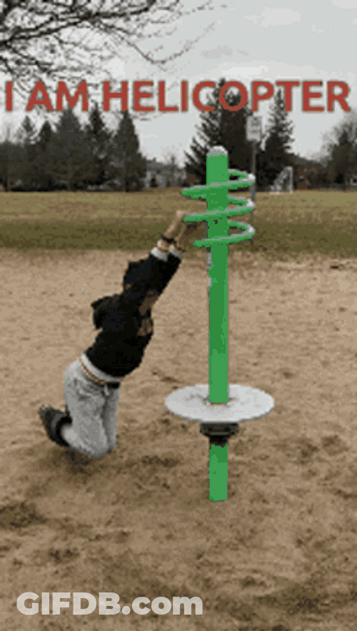 Playing Boy Hang Spinning Like Helicopter GIF