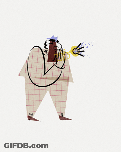 Playing Bugle Dancing Mobile Sketch GIF