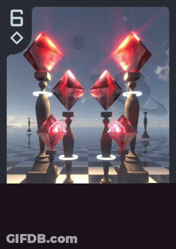 Playing Card With Chess Board And 6 GIF