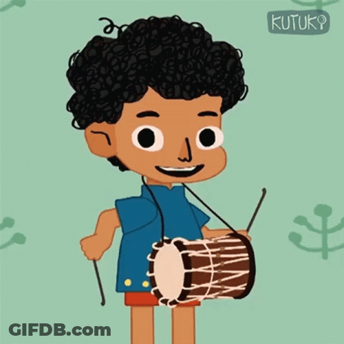 Playing Drum Kutu GIF