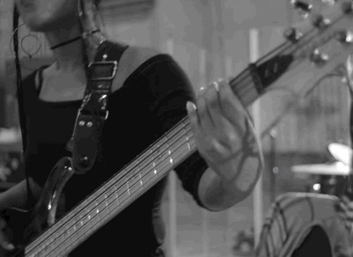 Playing Electric Guitar Black & White GIF