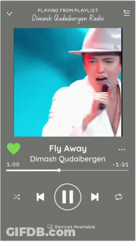 Playing From Playlist Dimash Qudabergen Radio With A Picture Of A Man Singing Into A Microphone GIF