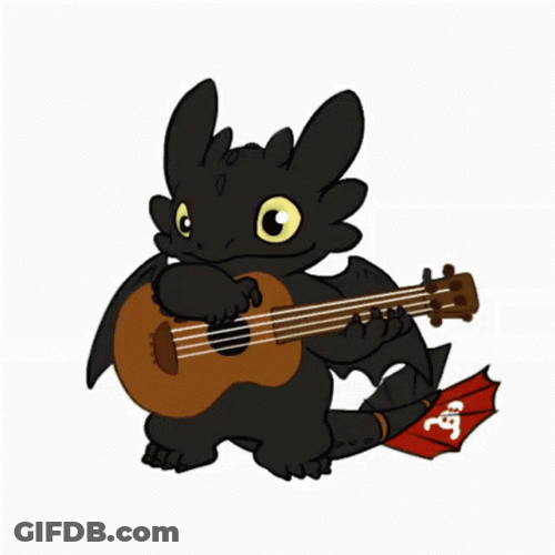Playing Guitar Toothless Meme GIF