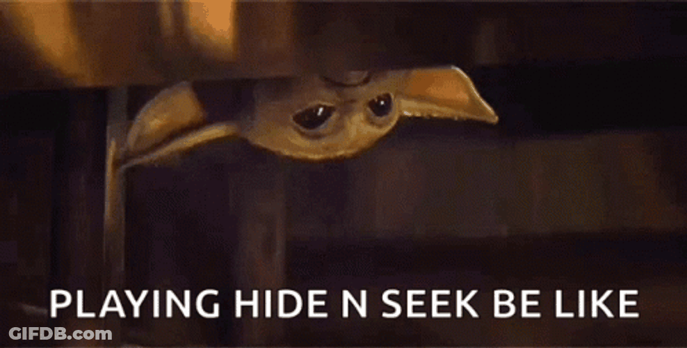 Playing Hide And Seek Yoda Sneaking GIF