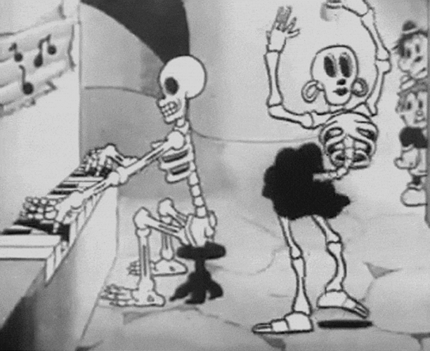 Playing Piano And Dancing Skeleton Meme GIF