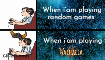 Playing Valhalla Poster GIF
