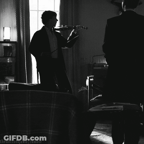 Playing Violin In The Dark GIF
