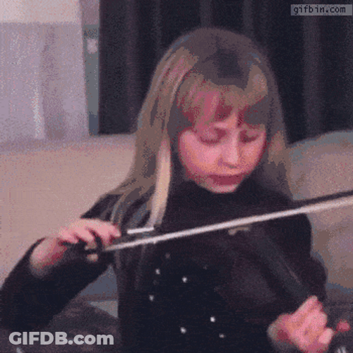 Playing Violin While String Break GIF