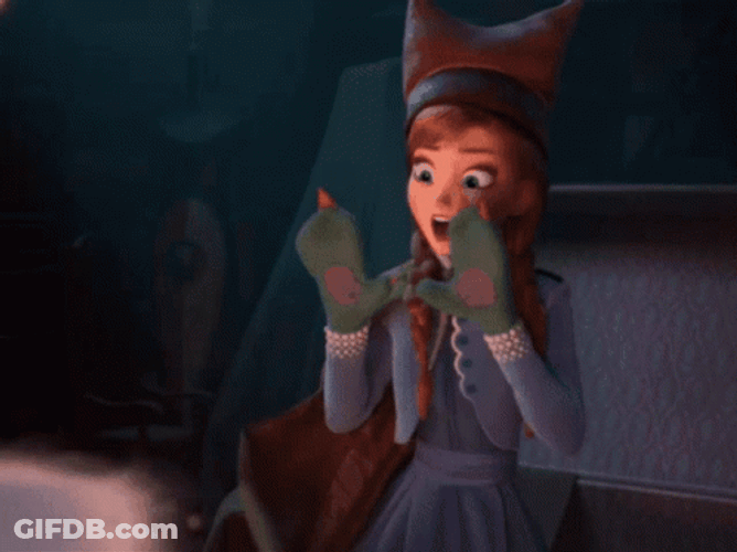Playing With Mittens Frozen Anna GIF