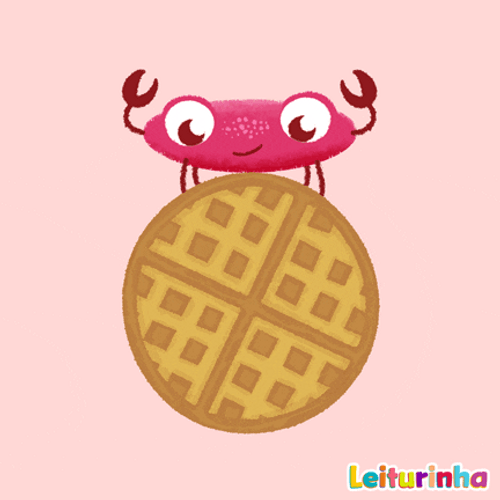 Playkids Pink Crabs Eating Some Waffle GIF