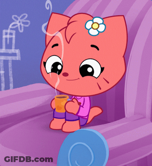 Playkids Winter Kate Blowing On Her Cup GIF