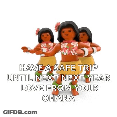 Playmobil Dolls Dancing Hula Say Have Safe Trip GIF