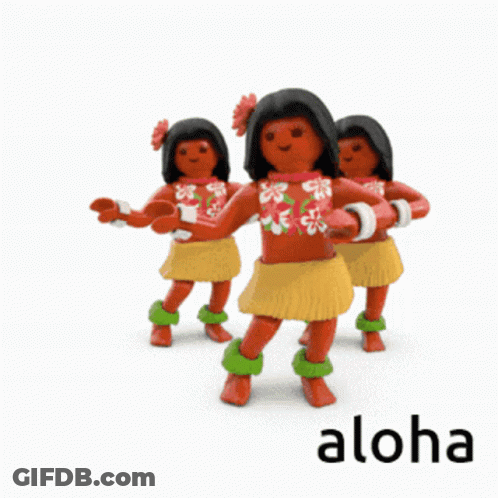 Playmobil Hula Dancers Standing Together GIF