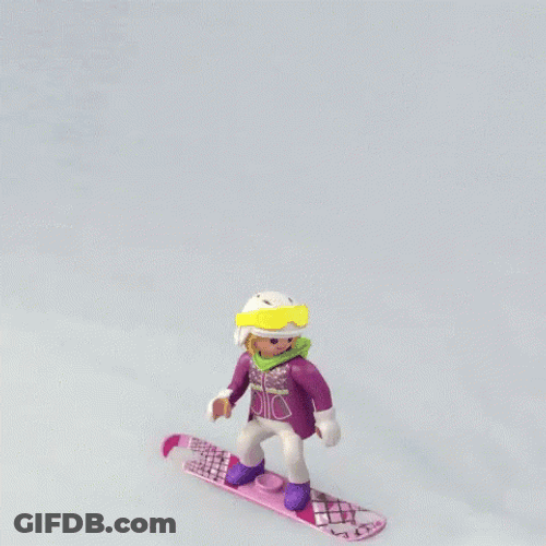 Playmobil Snowboarding Flip Trick GIF