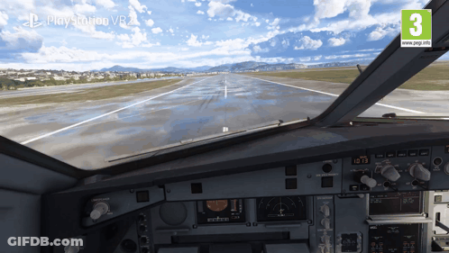 PlayStation VR Game In Cockpit GIF