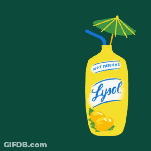 Please Do Not Ingest Lysol Sign With Bottle GIF