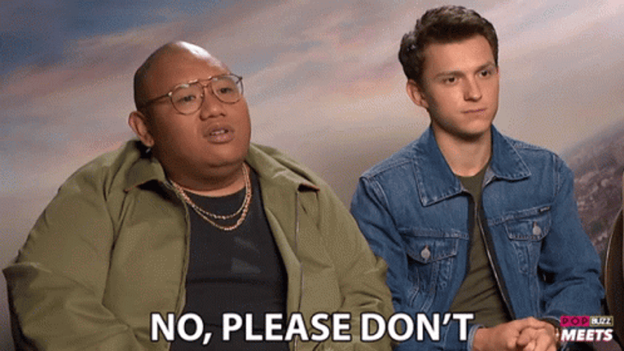 Please No Jacob Batalon And Tom Holland GIF