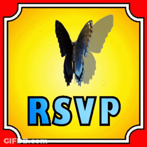Please Reply Butterfly Invitation Card GIF