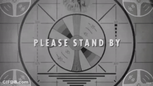 Please Stand By Black And White GIF