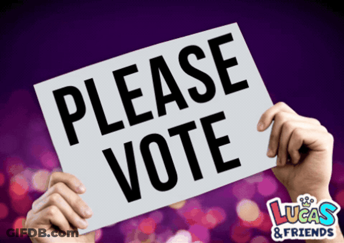 Please Vote Hand Placard GIF