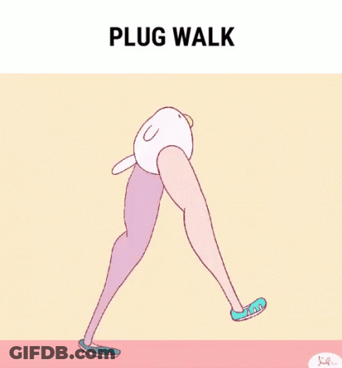 Plug Walk With Long Legs GIF