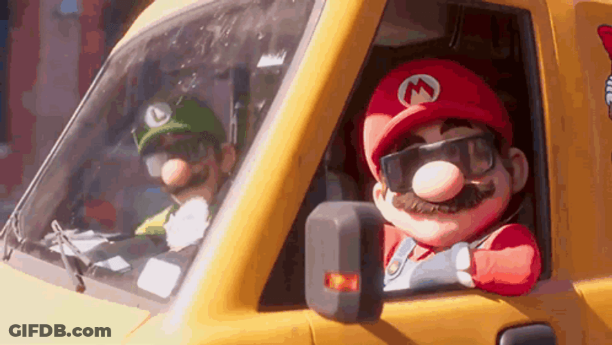 Plumber Super Mario Brothers Van GIF