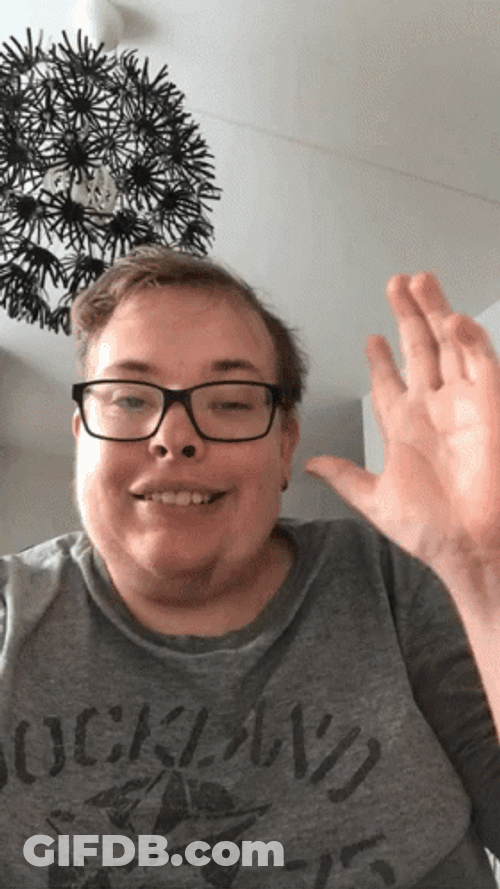 Plus Sized Woman Waving Suh Dude GIF