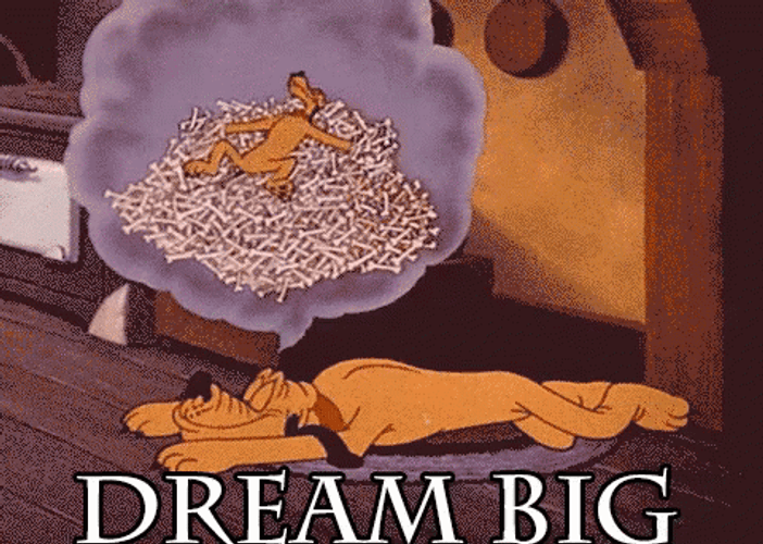 Pluto Dreaming Bones Dream Big GIF