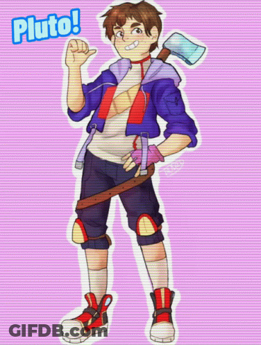 Pluto Holding Axe On Back GIF