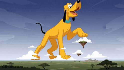 Pluto Standing On One Leg GIF