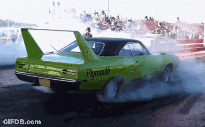 Plymouth Road Runner Burnout The Rubber GIF