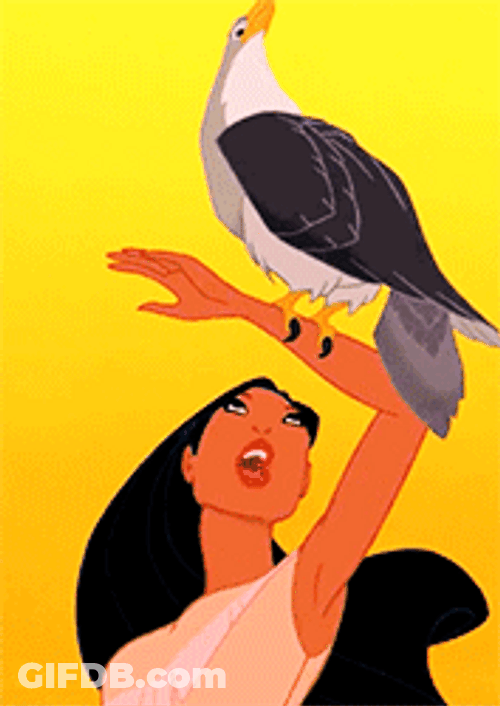 Pocahontas And A Flying Eagle GIF