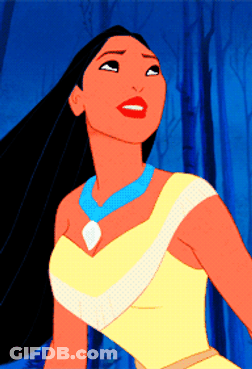 Pocahontas Emotionally Singing GIF
