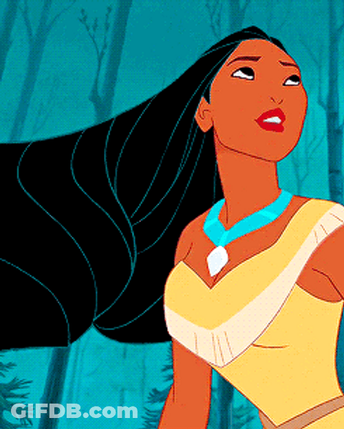 Pocahontas Hair Blown By The Wind GIF