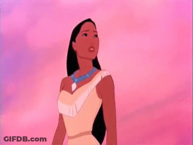 Pocahontas Standing On A Cliff GIF