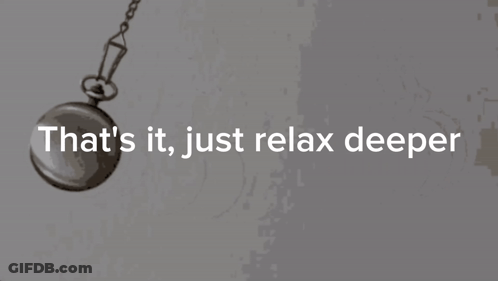 Pocket Watch Hanging From Chain Saying That's It Just Relax Deeper GIF