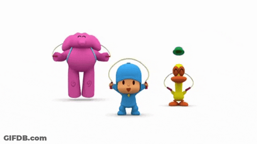 Pocoyo And Friends Jump Rope Exercise GIF
