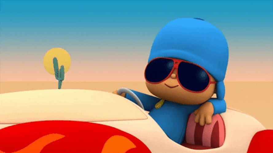 Pocoyo Driving A Car GIF