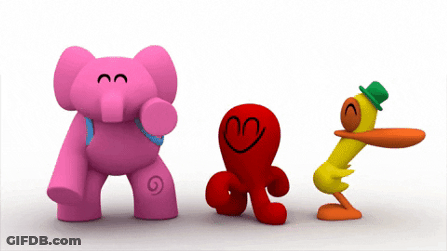 Pocoyo Elly And Alien Dancing With Pato GIF