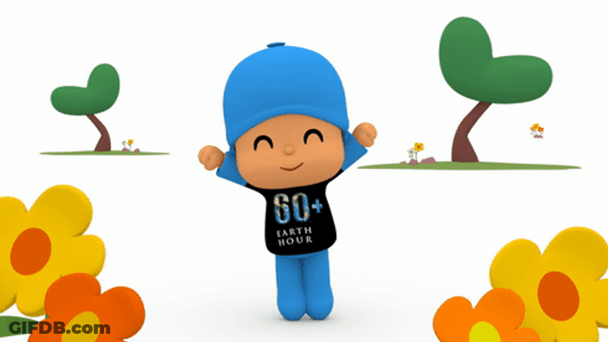Pocoyo Happily Jumping GIF