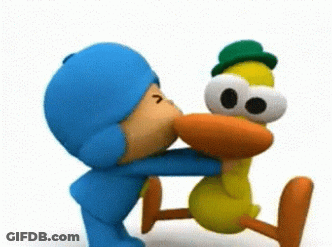 Pocoyo Kissing Pato GIF
