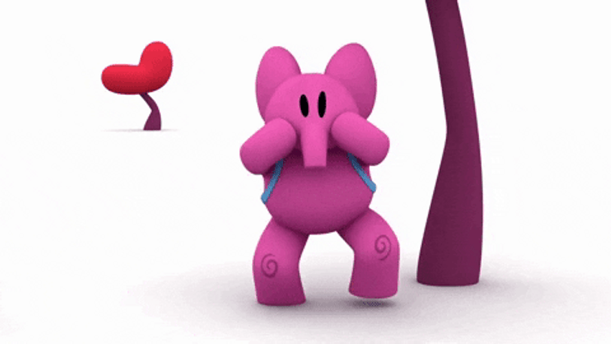 Pocoyo Nervous Pink Elly GIF