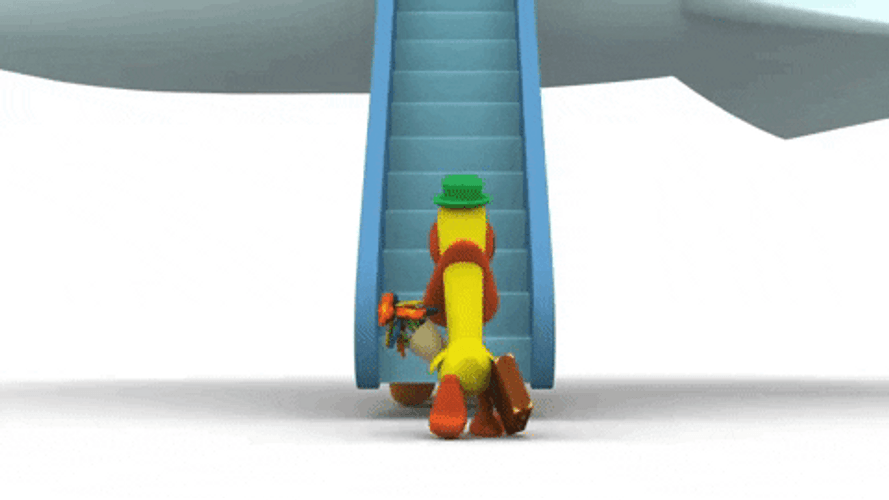Pocoyo Pato Riding A Plane GIF