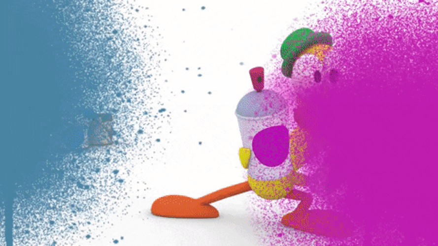 Pocoyo Proud Pato Mural Painting GIF